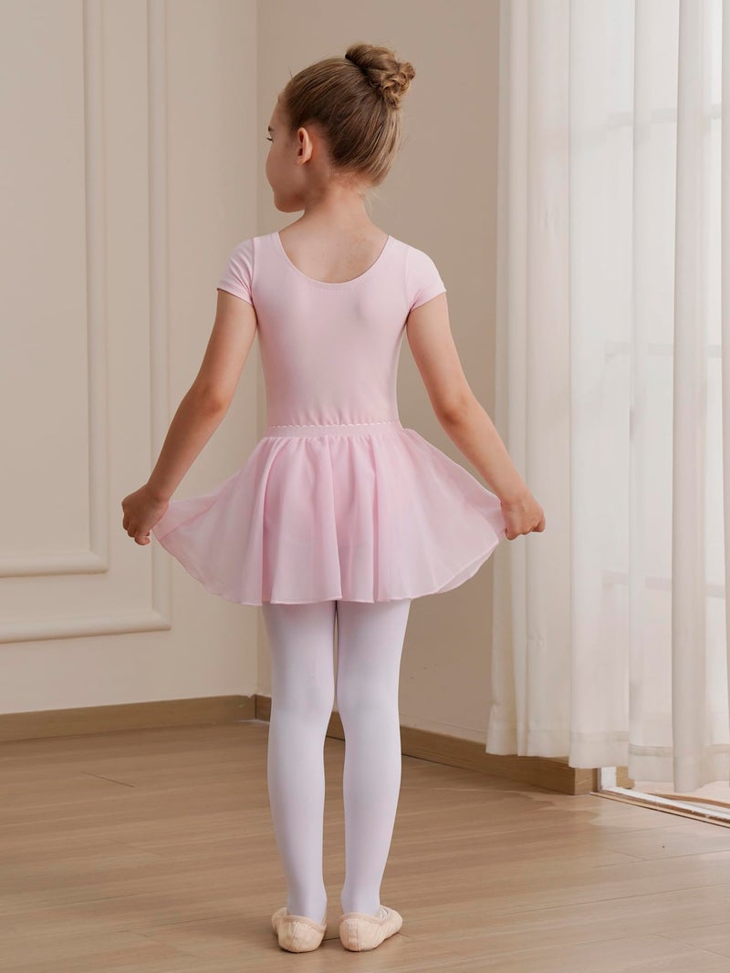WEGETIT Leotard Girls Gymnastics Toddler Dance Ballet Pink Leotard Dresses with Skirt (Pink,4-6 Years) - Image 4